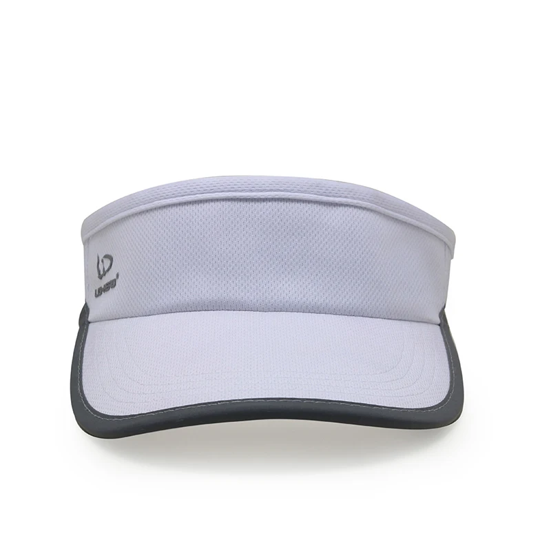 Hot Sale Custom Logo Plain Blank White Band Elastic Back Cotton Sun Visors Cap for Women Outdoor