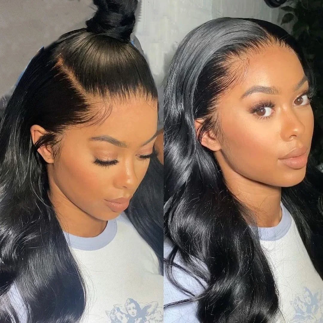 Glueless Flim Transparent HD Full Lace Front Brazilian 100% Virgin Cuticle Aligned Human Hair Wig With Baby Hair For Black Women