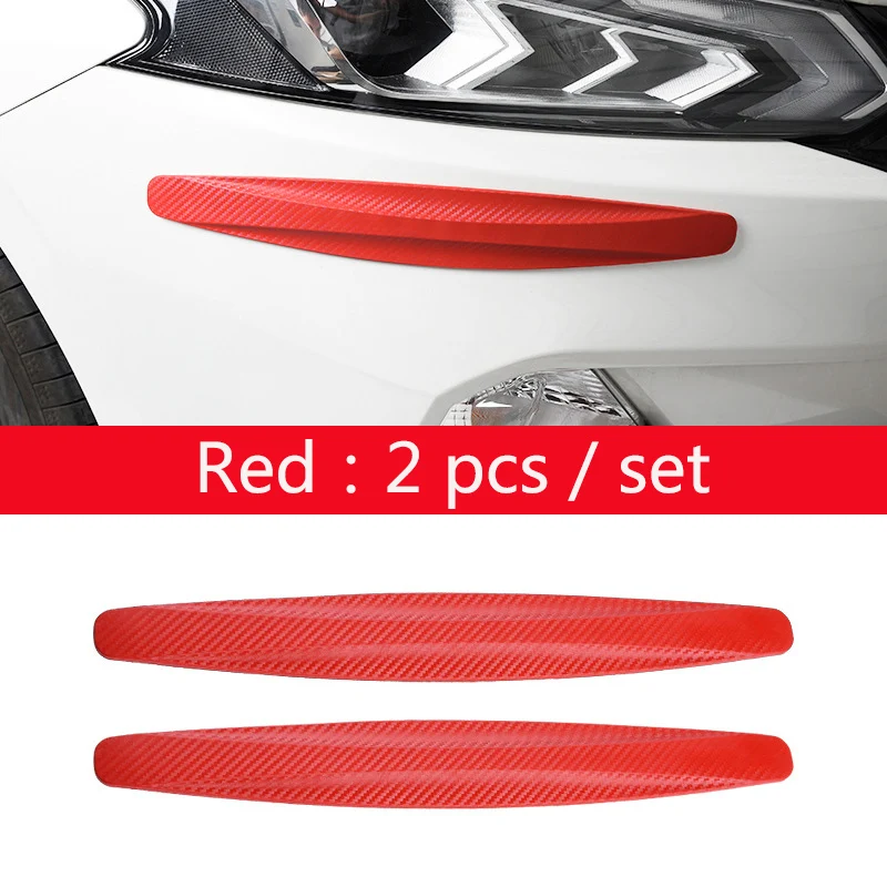2 pcs per set black white red anti-scratch soft PVC car front rear corner bumper protective strip guard anti collision protector