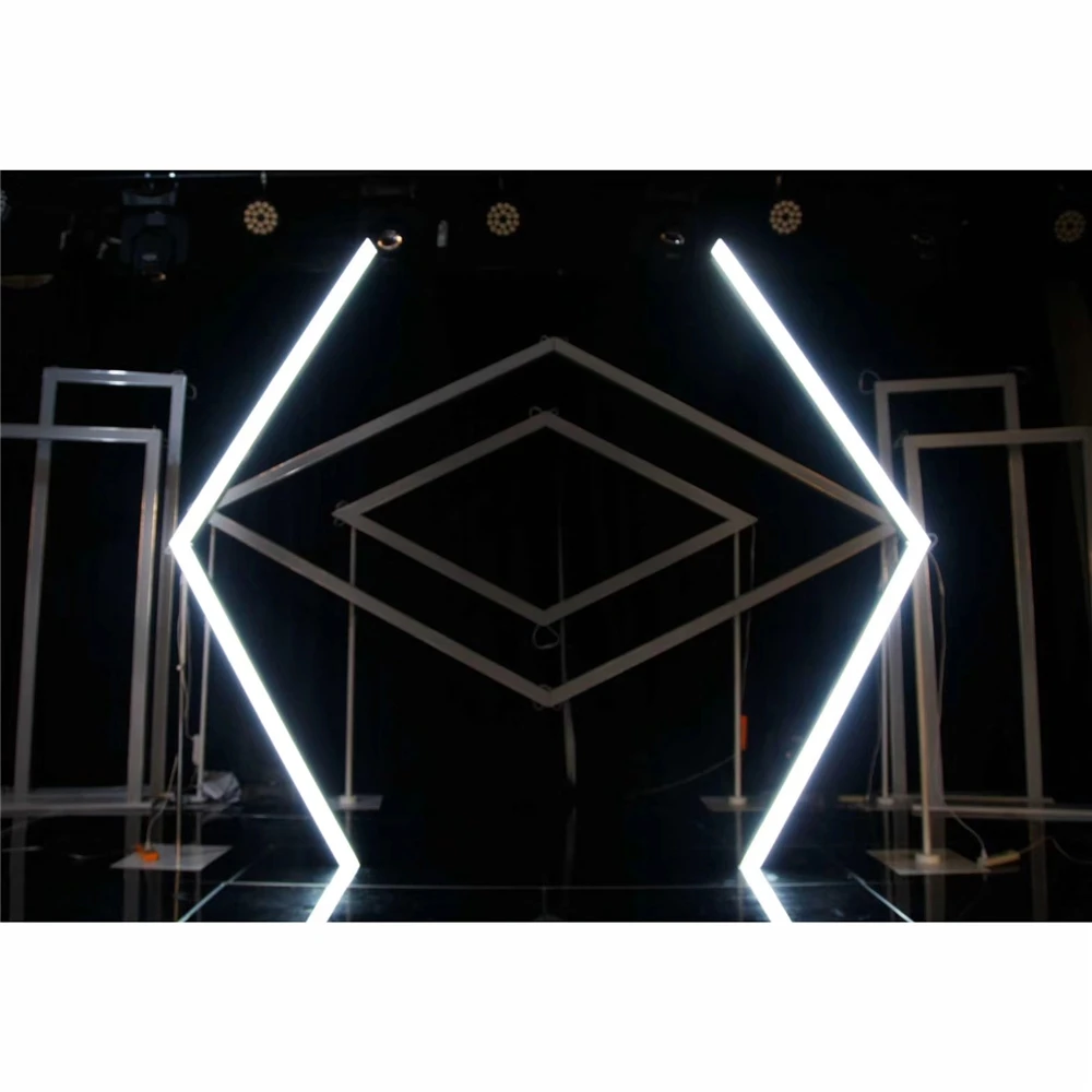LK20190911-38 Wedding Decoration White Led Light Tunnel Pillar Road Lead White Arch Door Round Backdrop
