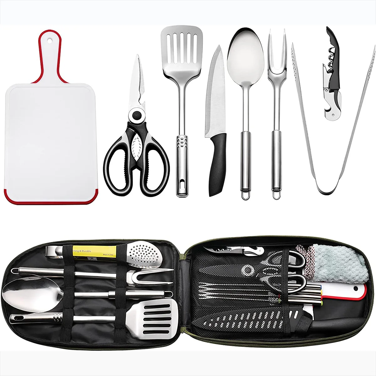 15 Pec Barbeque Utensils Grill Tools Set Outdoor Camping Primum Bbq Tool Box Set With Storage Case Heavy Duty Bbq Tool Set