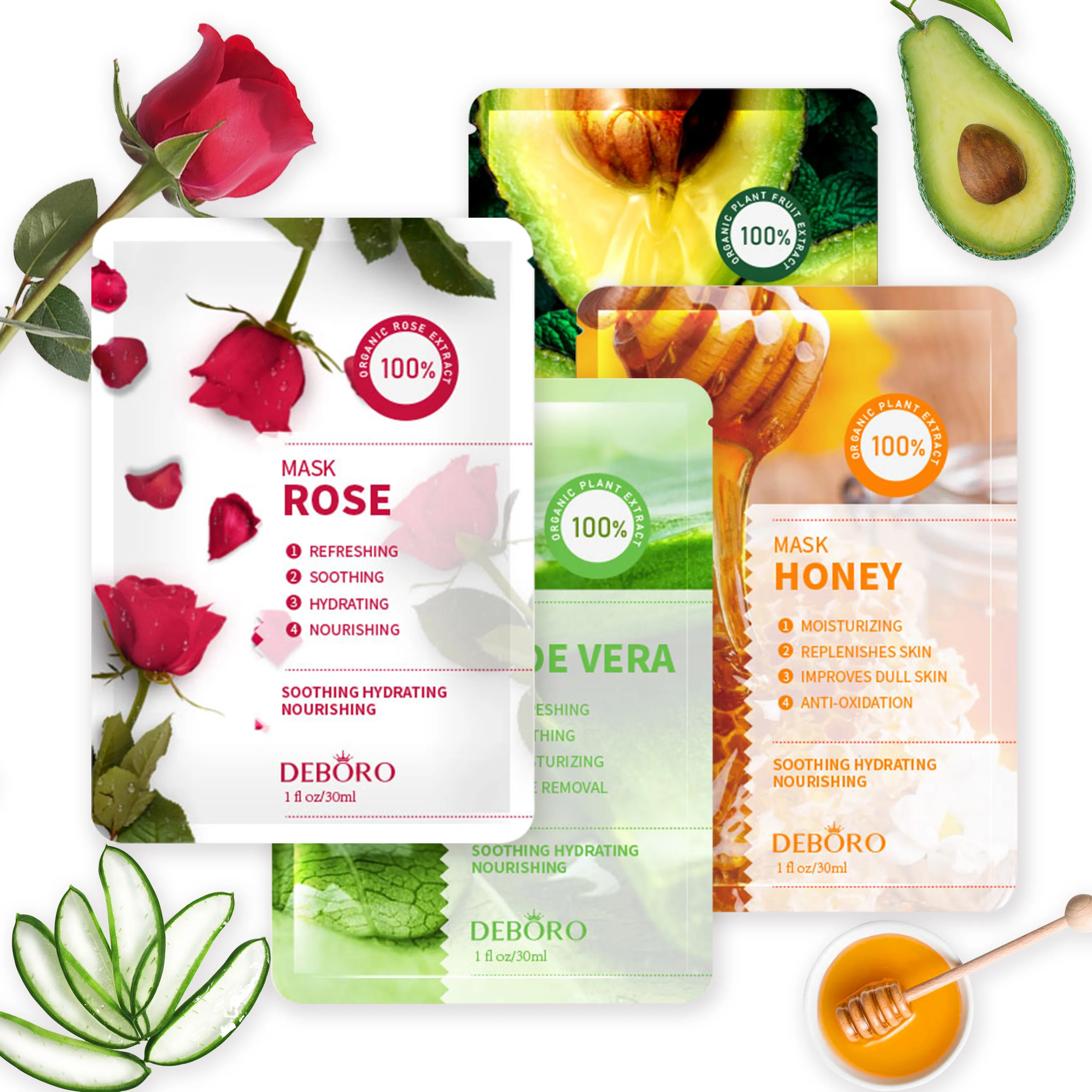 Private Label Aloe Revitalizing Hydrating Moisturizing Facial Mask Sheet Aloe Vera Facial Sheet Mask