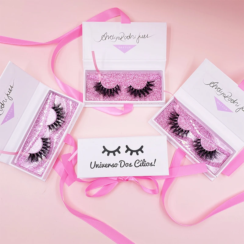
Private label luxury 3d mink eyelashes vendor own brand full strip lashes custom empty 2020 eyelash packaging box 