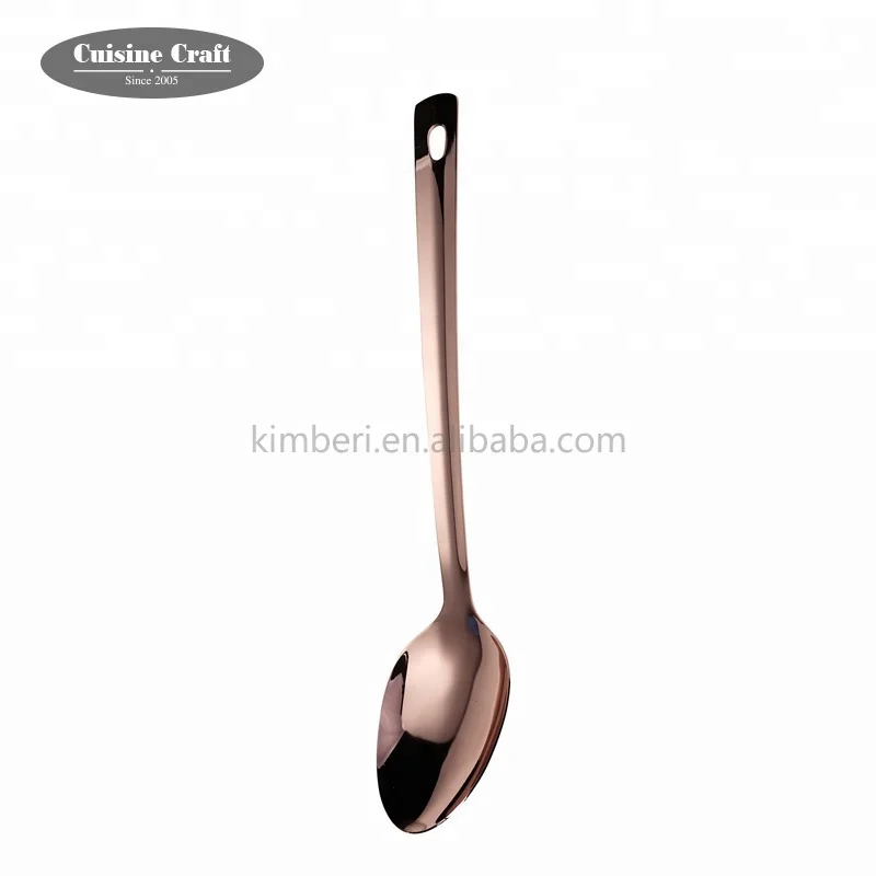 High quality luxury kitchen golden spoon stainless steel tea coffee copper spoon with long handle