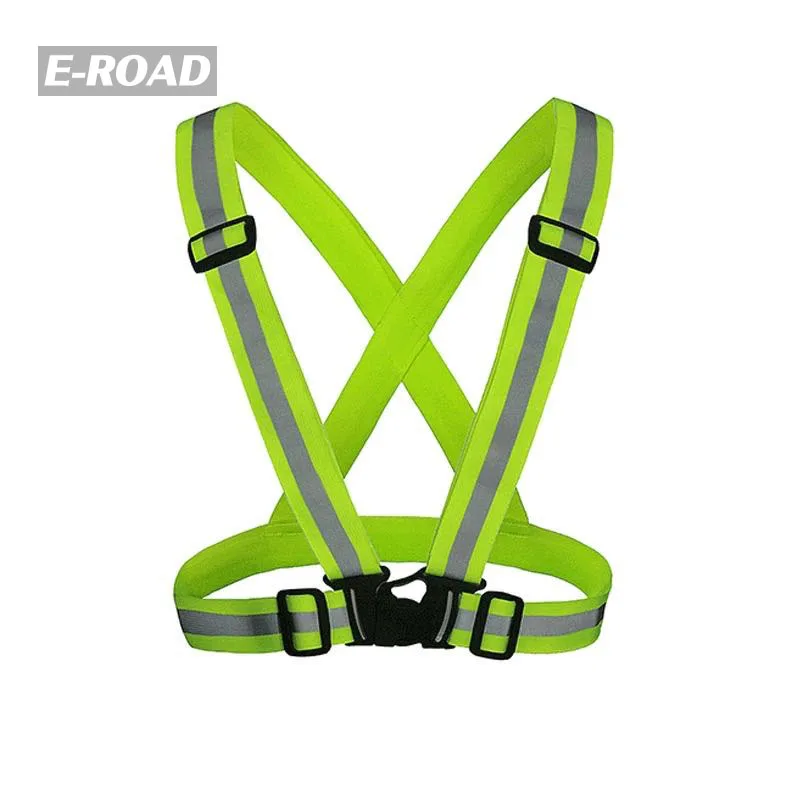 High Elastic Adjustable size safety cloth hi vis traffic jacket running reflective belt vests