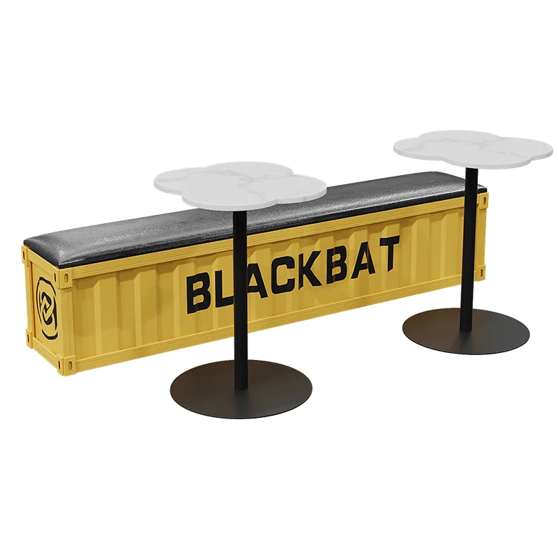Industrial Style Sofa Side Leisure Stone Plate Flower Living Room Small Round Home Creative Bar Milk Shop Tea Table