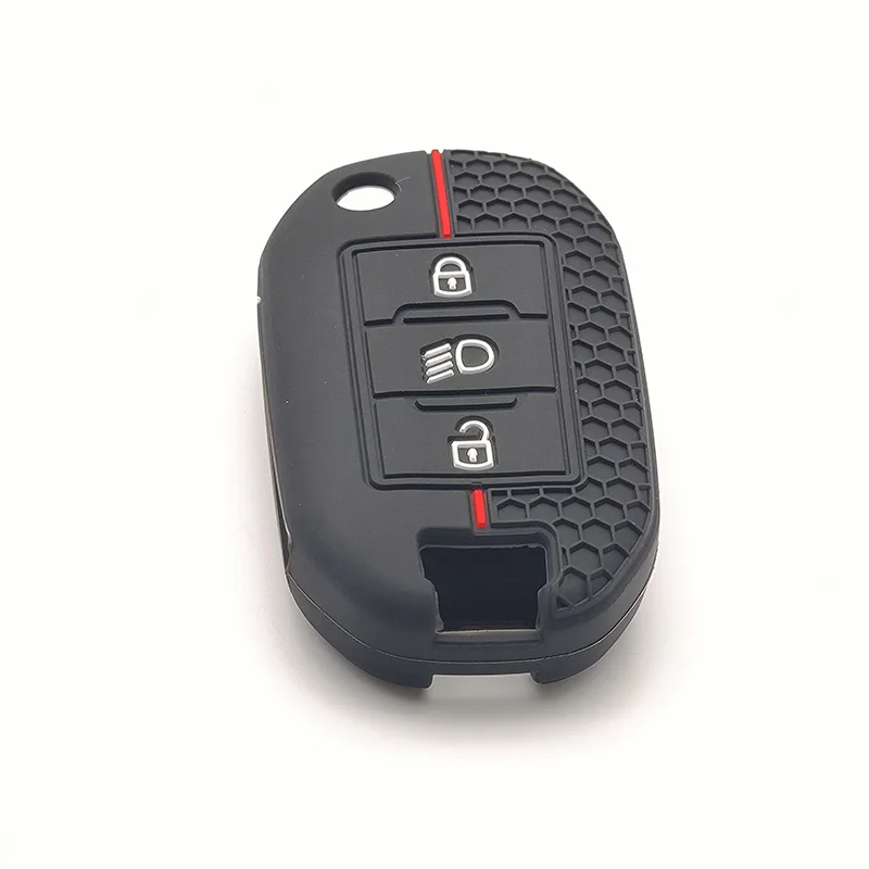 Silicone Car Flip Key Case Cover Shell For Peugeot 208 3008 308 508 408 2008 307 4008 For Citroen C4 C3 C6 CACTUS C8 Accessories