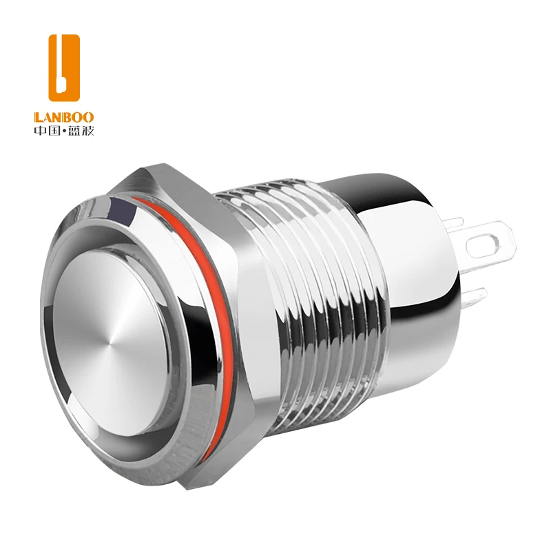 LANBOO 12mm waterproof momentary/latching small push button switch (CCC CE)