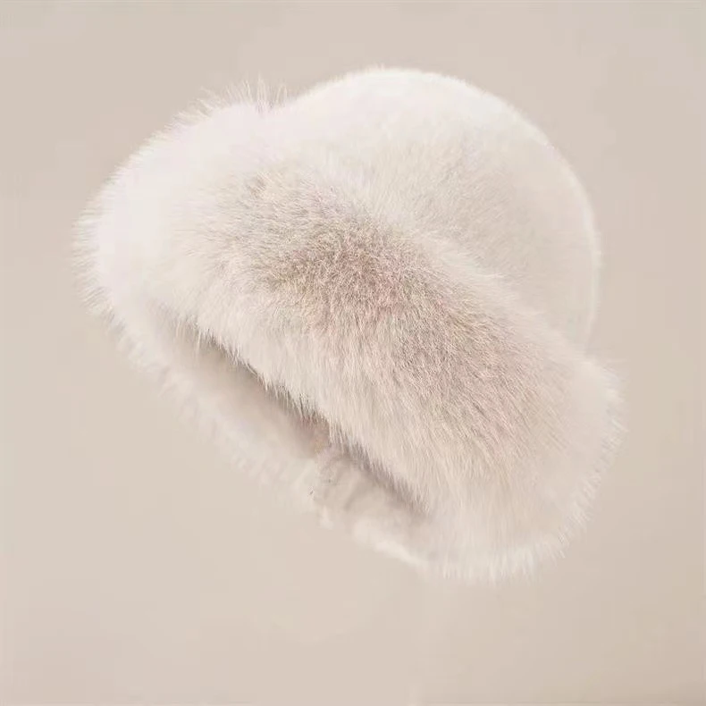 Syh1000  Mongolian Hat Autumn and Winter Thick Fur Plush Imitation Mink Warm Ear Protection Versatile and Fashionable