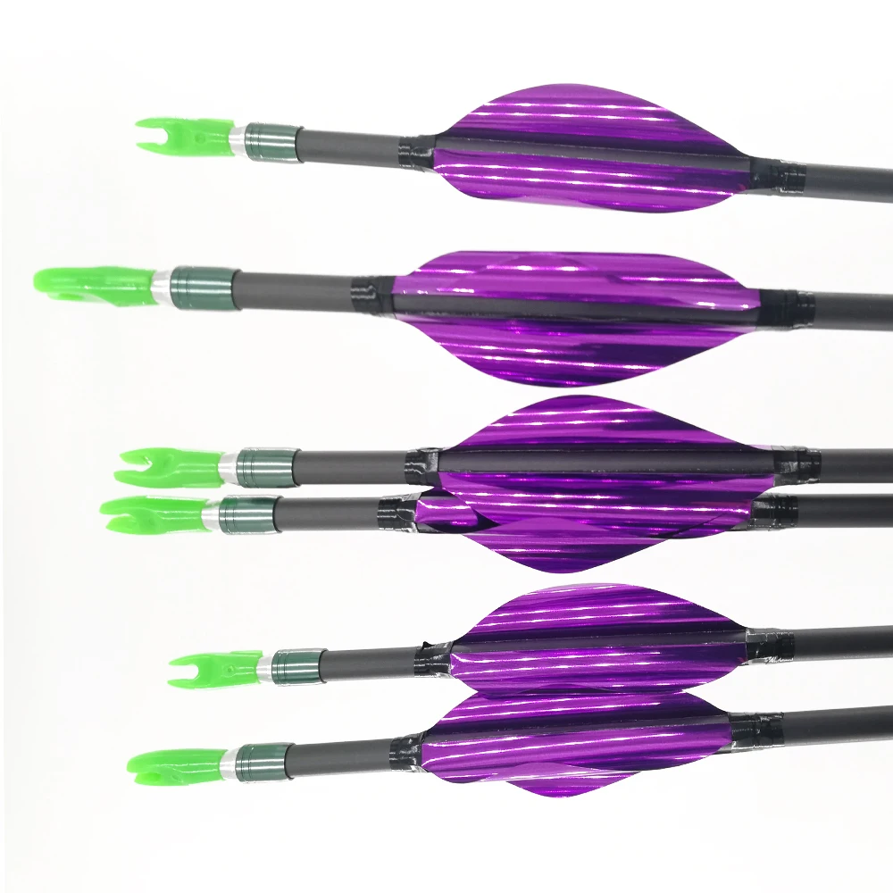 Archery 0.003 Carbon Arrows 300 400 500 600 700 800 900 1000 Spine Shaft Spin Vanes Compound Recurve Bow Longbow Hunting