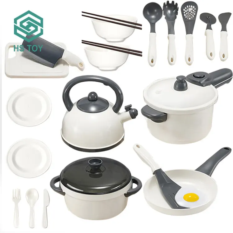 HS DIY Kids Cookware Food Fruits Cooking Utensils Appliance Restaurant Toy Pretend Play Preschool With Multistyle