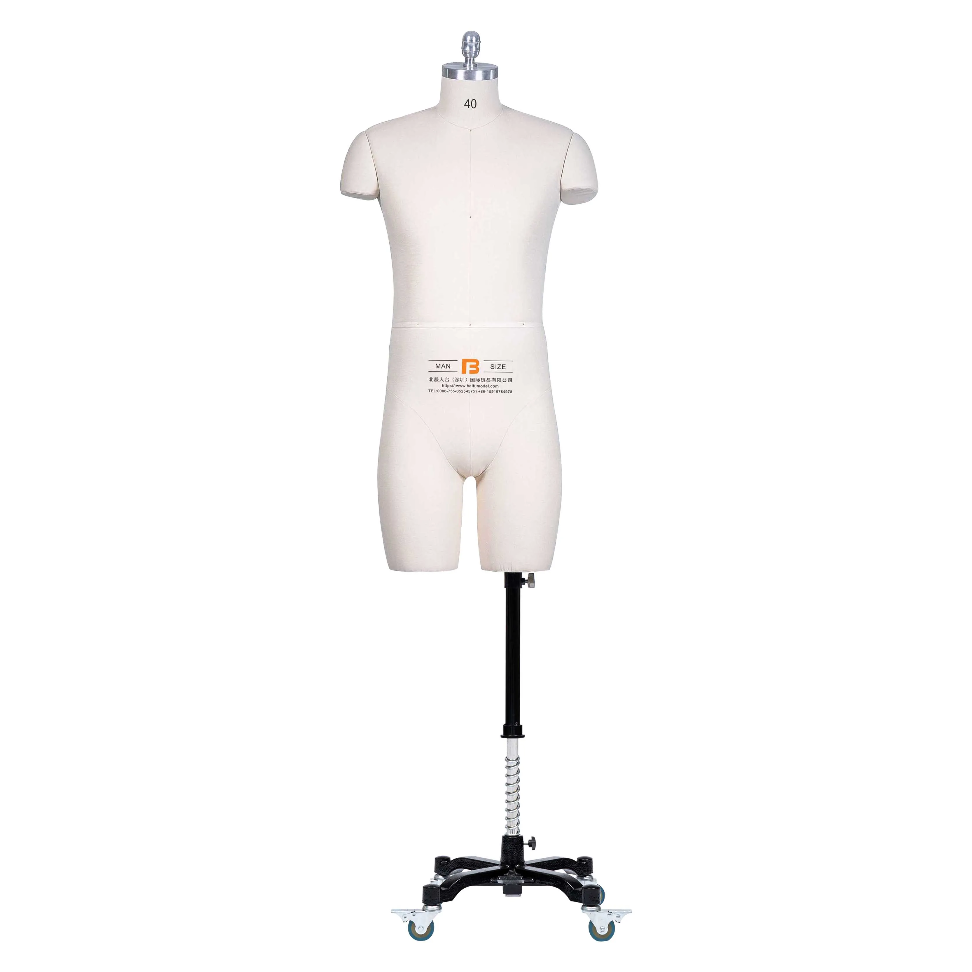 Beifuform half body mannequin USA size 40 Men full Torso dress form for tailor manikin designer male dummy with base