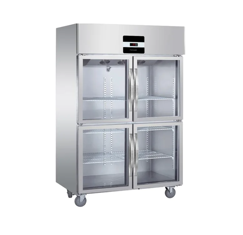 Glass 4 Door Display Refrigerator Showcase Commercial Freezer Vertical Freezers