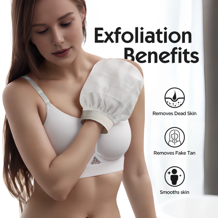 Wholesale Turkish Silk Mitt Silk Gloves Exfoliating 100% Raw Cocoon Silk Exfoliating Bath Gloves  Makes The Skin Smooth