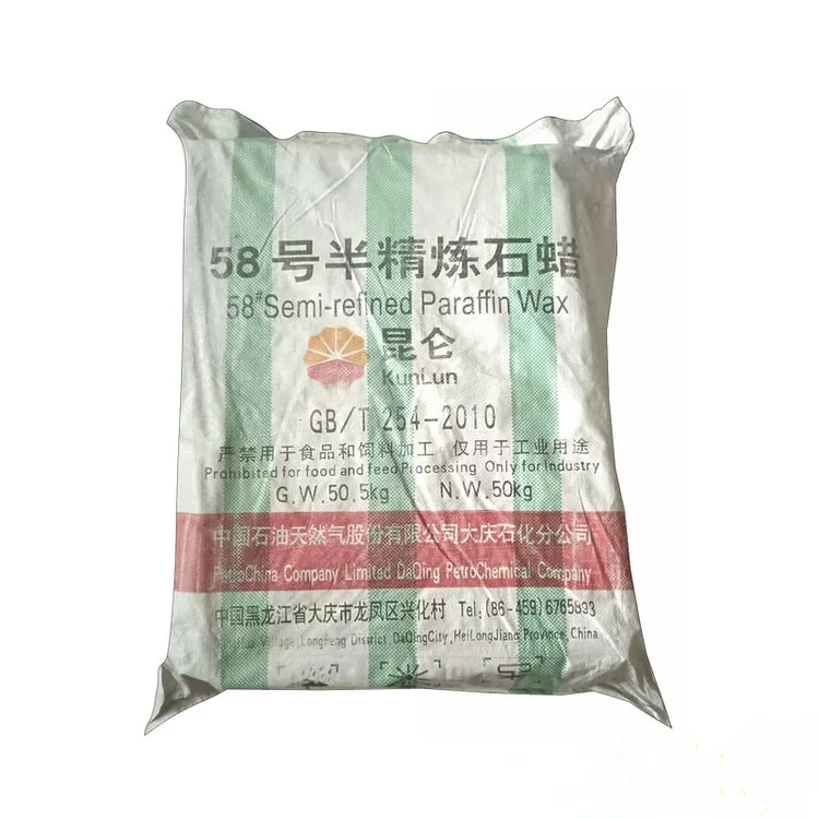 Low Price Kunlun Brand Fushun Fully/Semi Refined Paraffin Wax for Making Candle (56-58 58/60 60/62) Plastic/Coating Sealing/PVC