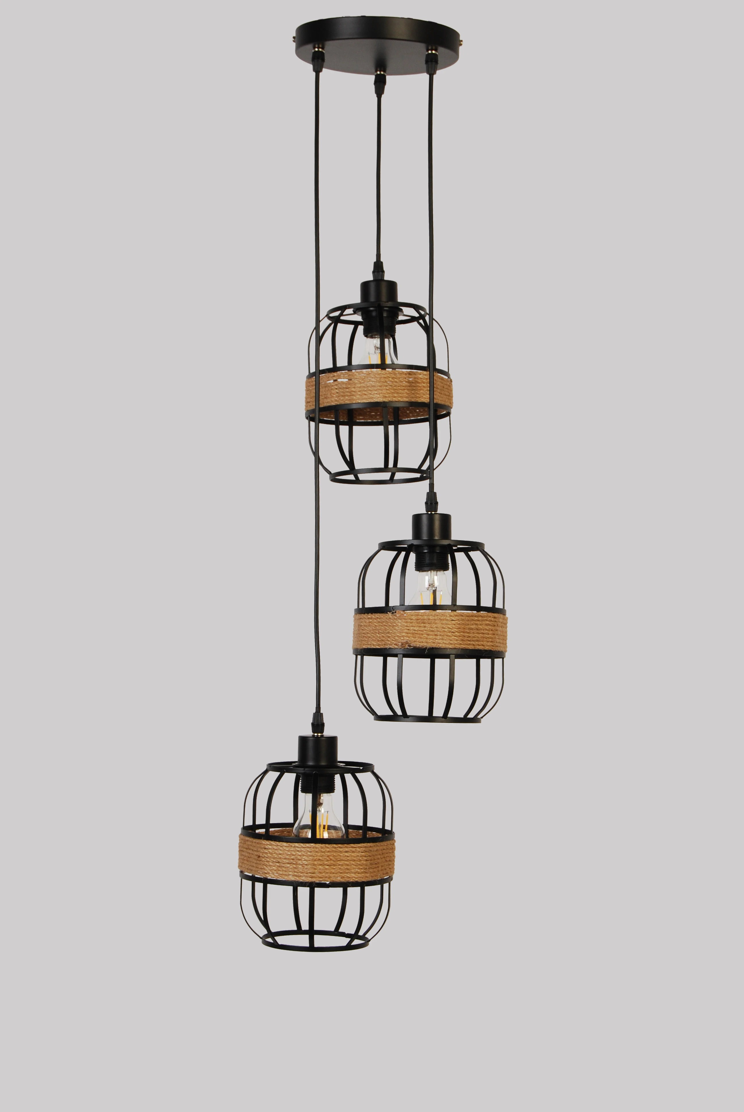 Chandeliers Rattan Made 3 lights Pendant Lamp Nice for Home Decoration.