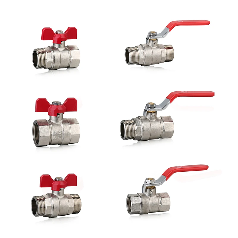 Factory Manual Brass Ball Valves 1/2'-1' Sizes with Butterfly Handle for Gas Water Oil-OEM Customization Supported
