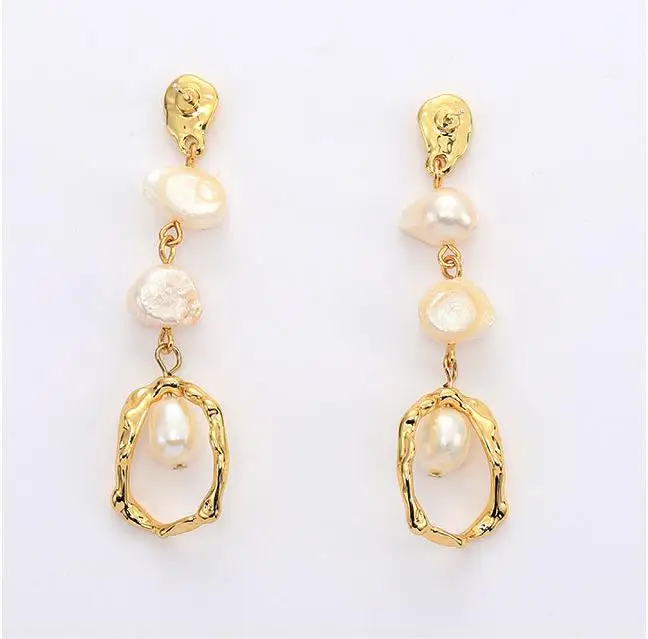 Wholesale Fashion Dangle Handmade Earrings Pearl Earrings For 925 Sliver Needle Earring