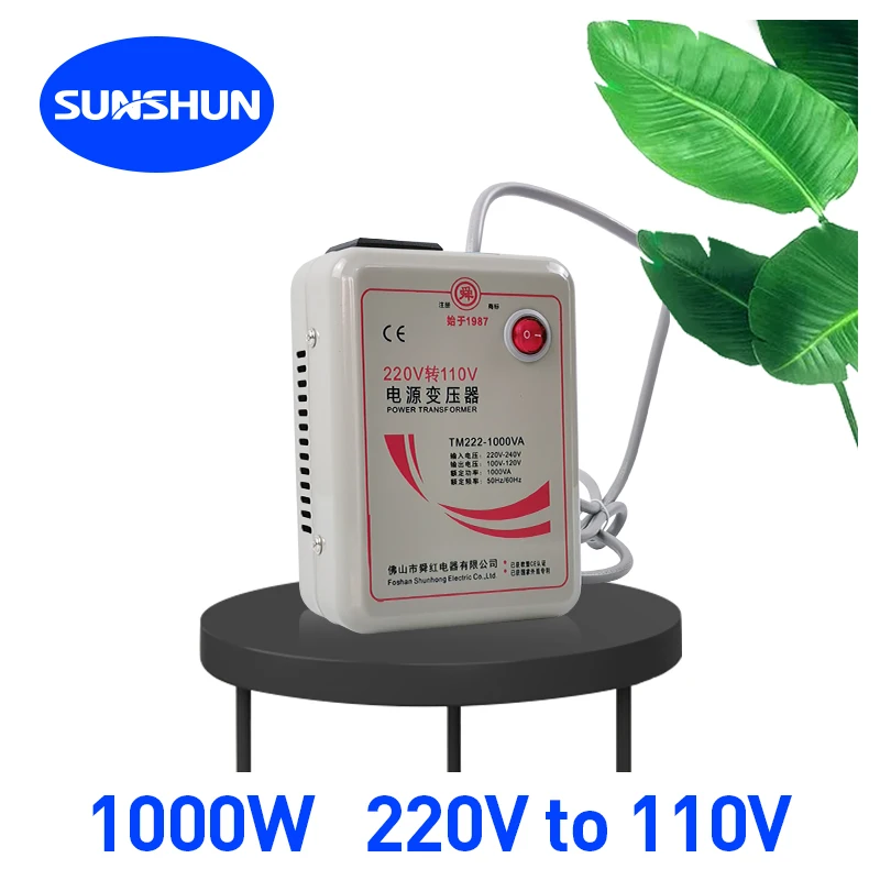 Shunhong 1000w step down transformer 220v to 110v converter Electrical appliances Professional Single Phase Toroidal 220 110 100