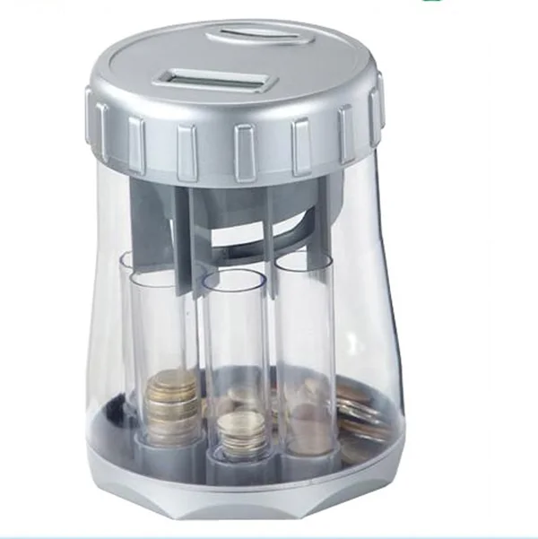 new design piggy bank money box 2 Row Electric Coin Counter With coin tubes coins sorter counter