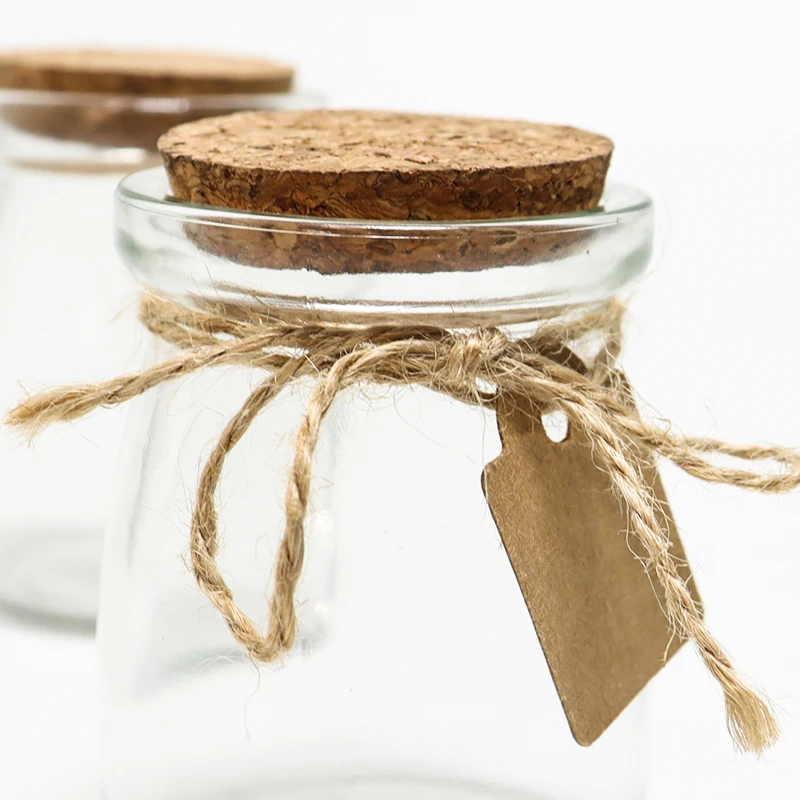 food grade cheap 100ml pudding yoghurt milk gift glass jar with wooden cork or plastic lid