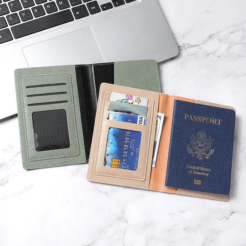 Paper Leather Candy Certificate Passport Holder Wallet Men Passport Case Cover With Logo For Passport Protection