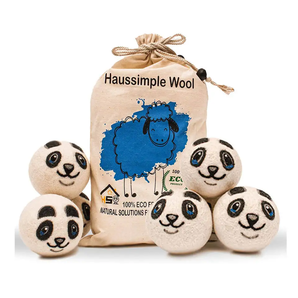 2024 Bestseller Organic Handmade 100% New Zealand Wool Dryer Laundry Balls in stock laundry Drying Balls for Washing Machine