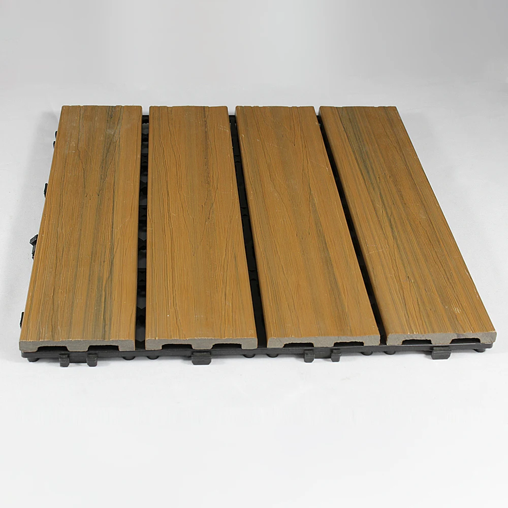 cheap composite outdoor floor tiles Thickness18mm wpc interlocking decking tiles