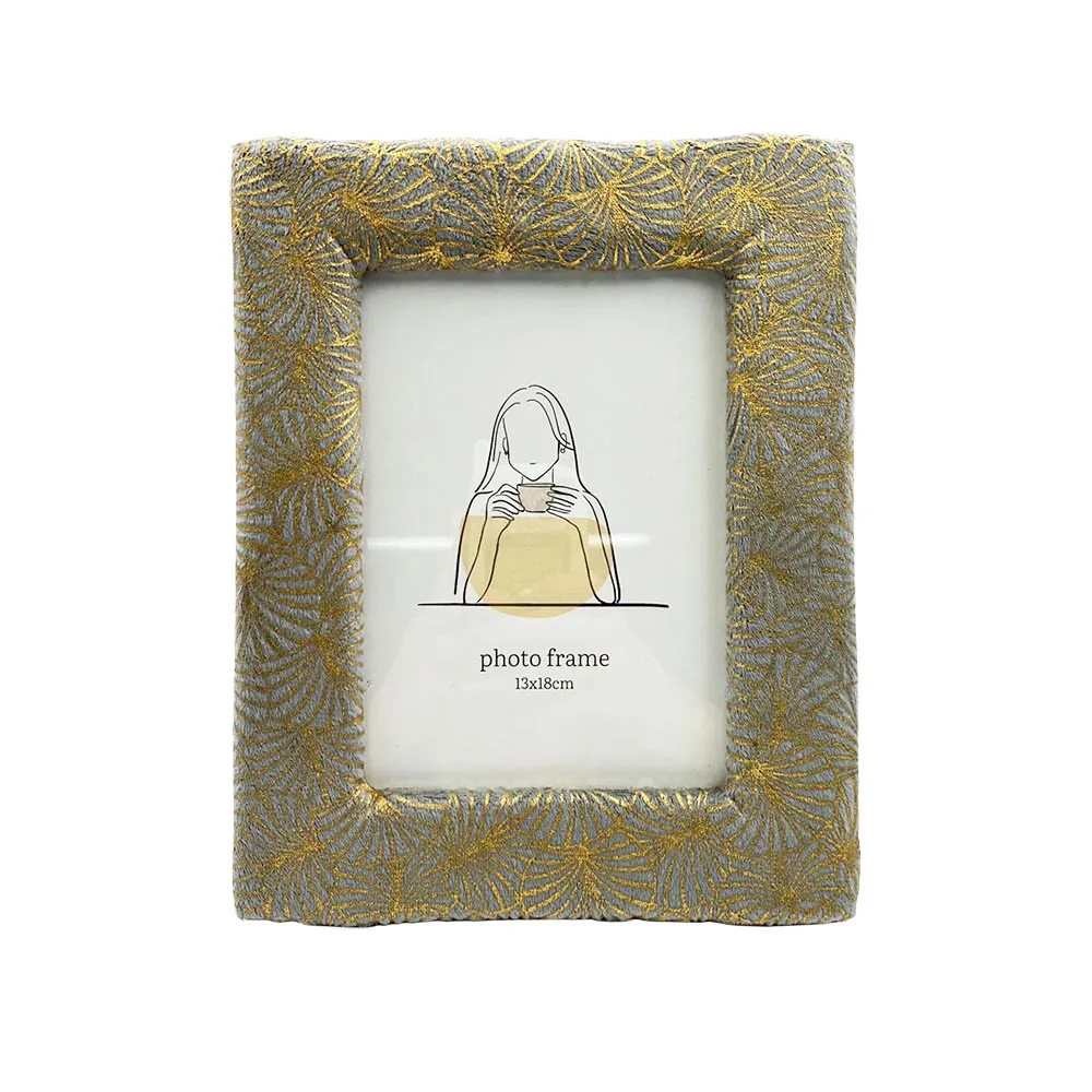 Wholesale Customized Wood Color Design Soft Fabric Velvet PU Wood Photo Picture Frame for Gift Tabletop Home Decorative