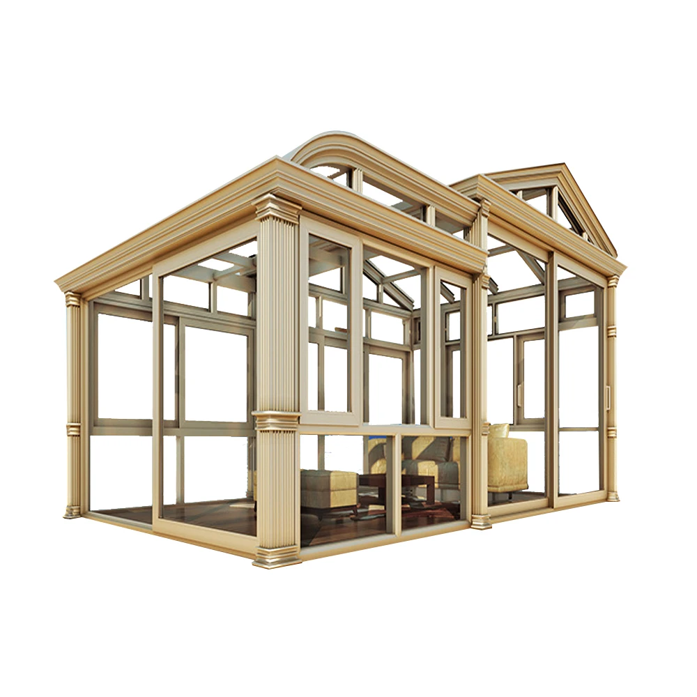 Customized villa aluminum alloy sunroom balcony transparent terrace window soundproof rooftop glass room sunroom