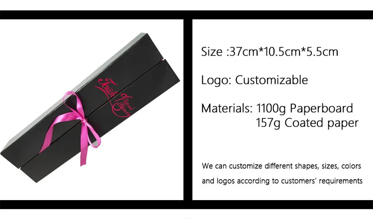 AAA Supplier Luxury Paperboard Square Bundle Hair Extension Packaging Box With Custom Logo Print For Wig