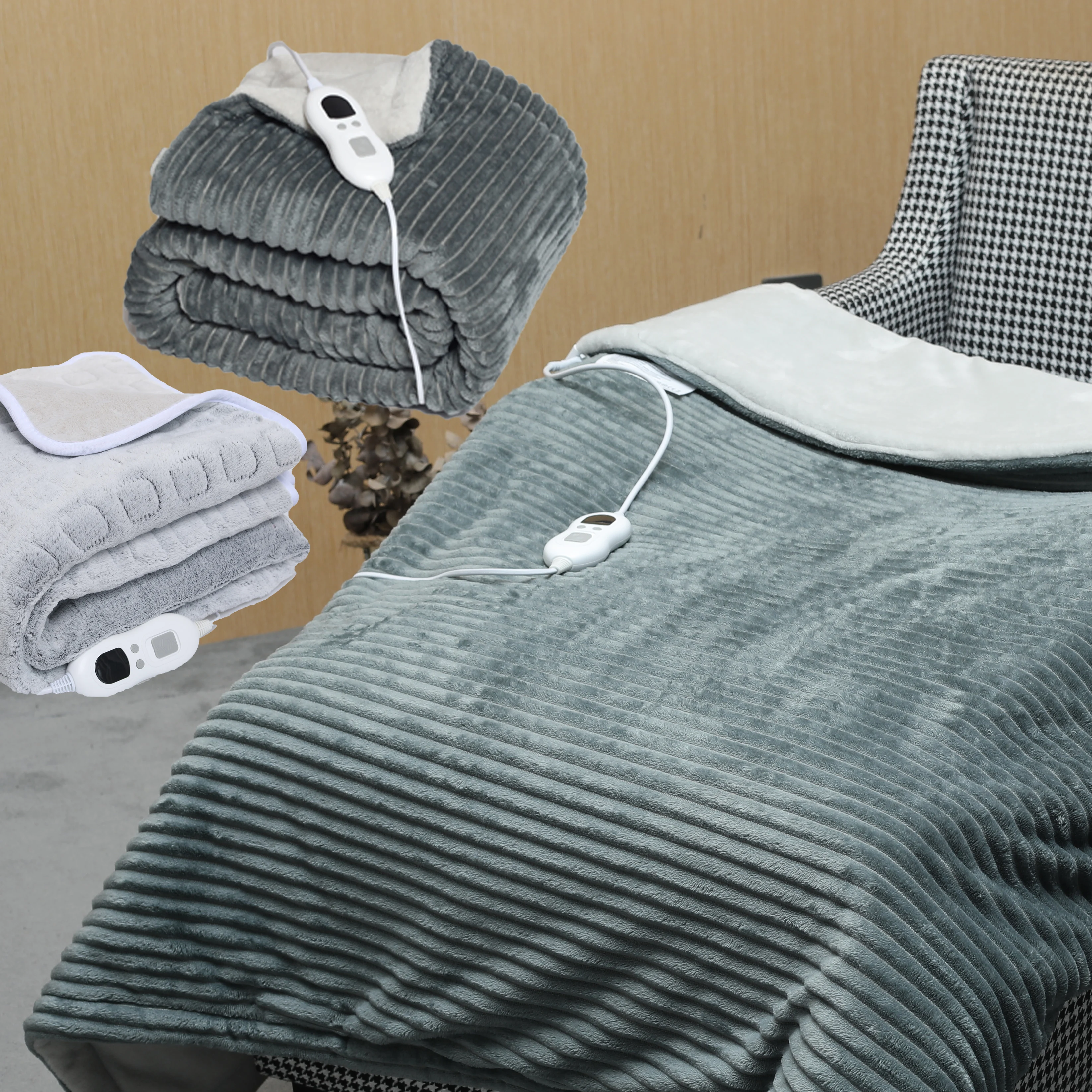 Рождественский подарок машинная стирка теплое двустороннее фланелевое одеяло с регулируемой температурой нагревательное одеяло электрическое одеяло для дома