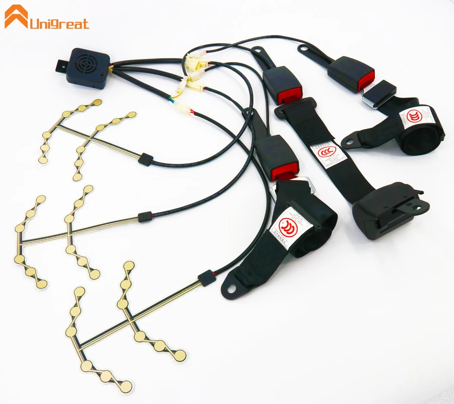 Custom make produce car taxi seat safety 3 three points SeatBelt Seat life belt Lock up Latch Buckle sensor with buzzer hummer