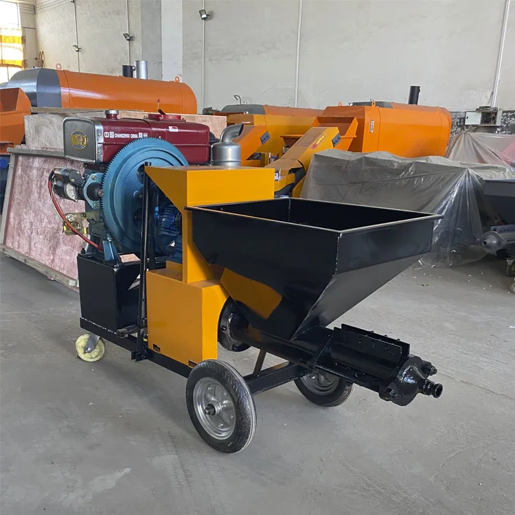 Electric diesel power cement gypsum spraying machine Concrete plunger spraying machine External wall plastering machine