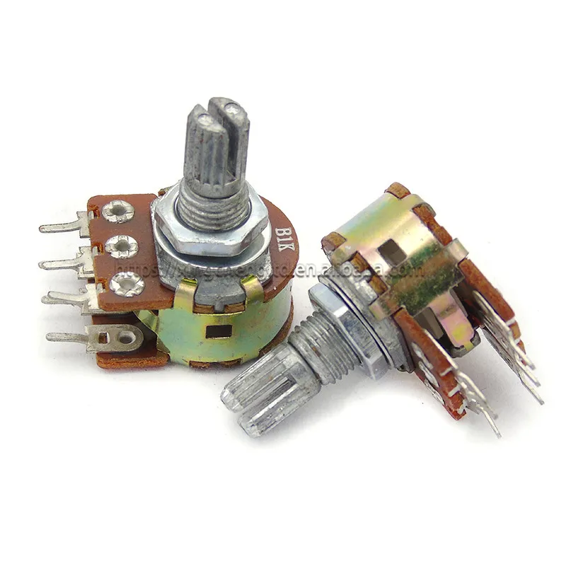 WH148 Double Potentiometer 6Pin B1K handle 15mm