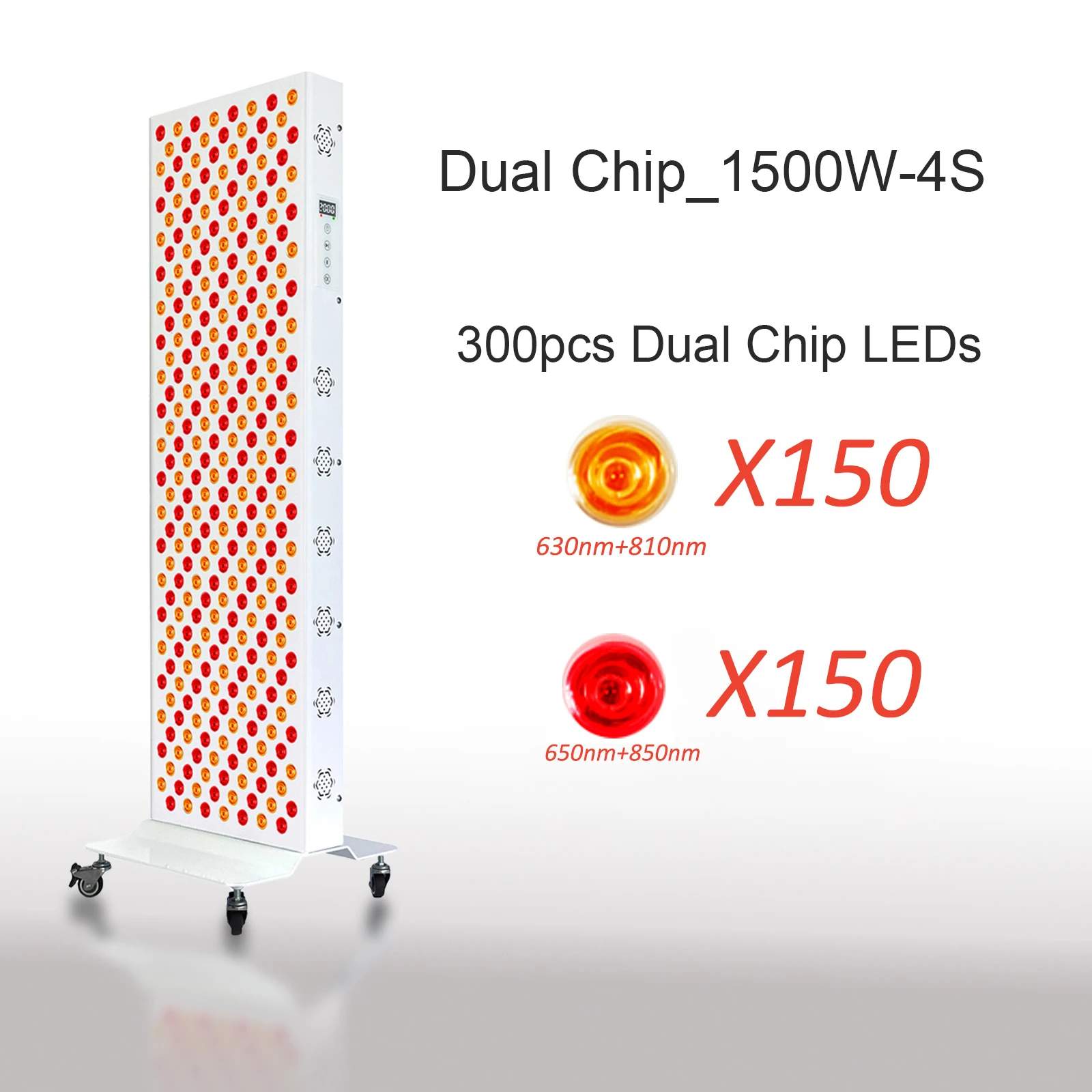 Junneeled High Power Dual Chip 300 leds 630nm 660nm 810nm 850nm 1500W Full Body Red Light Therapy Panel For Salon Sauna Use