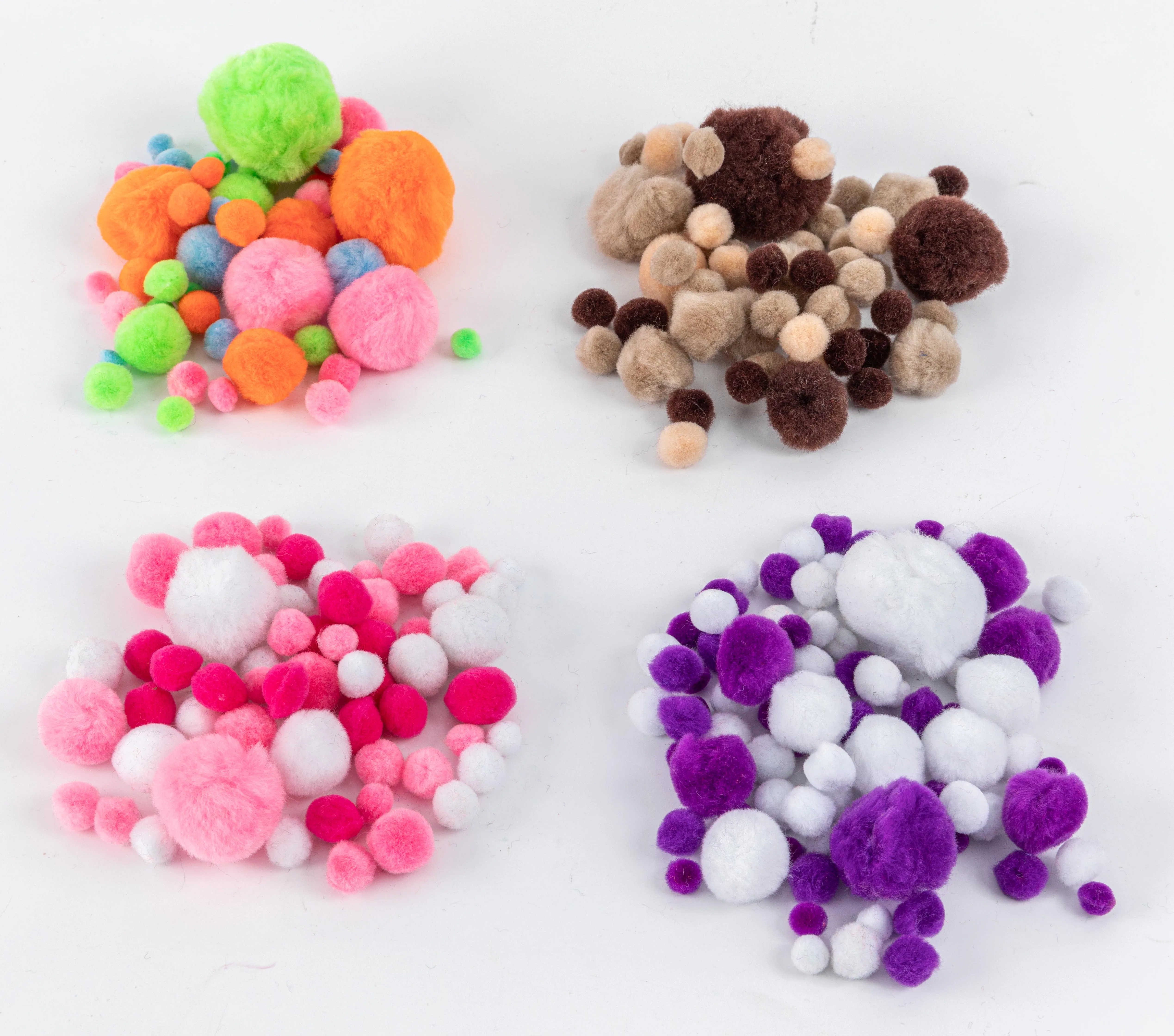 Assorted Multicolor Pompoms for Arts & Crafts Gradient Shades Pom Poms Balls for Hobby Supplies & Creative Paste Toys