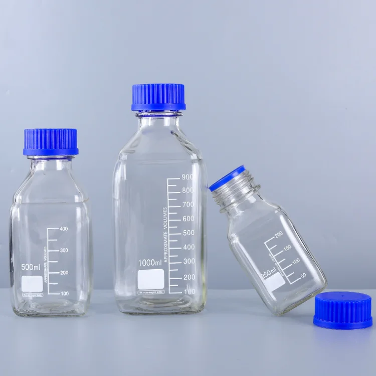 60ml 125ml 250ml 500ml 1000ml thick-walled narrow mouth reagent bottle, lab use chemical glass reagent bottle