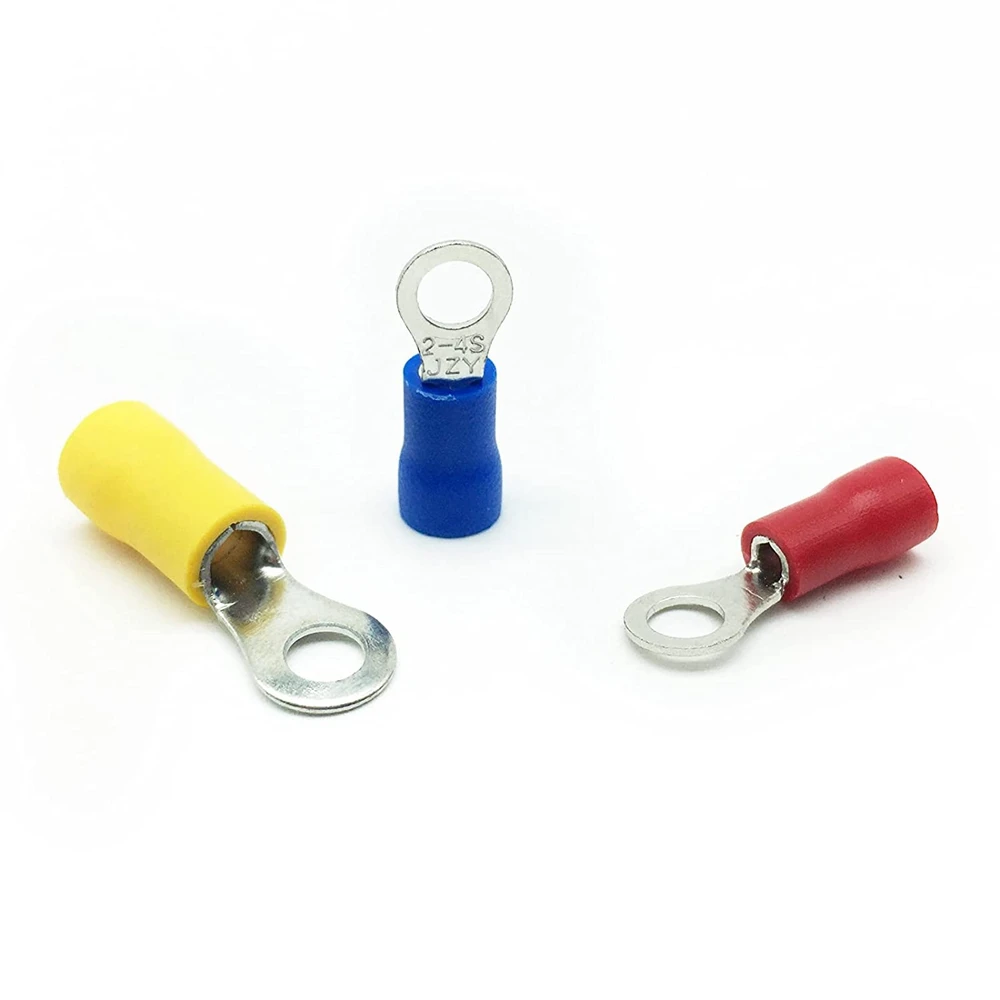 Insulated Wire Electrical Connectors Assortment - Fork Ring Spade Quick Disconnect - Crimp Marine Automotive Cable Terminals
