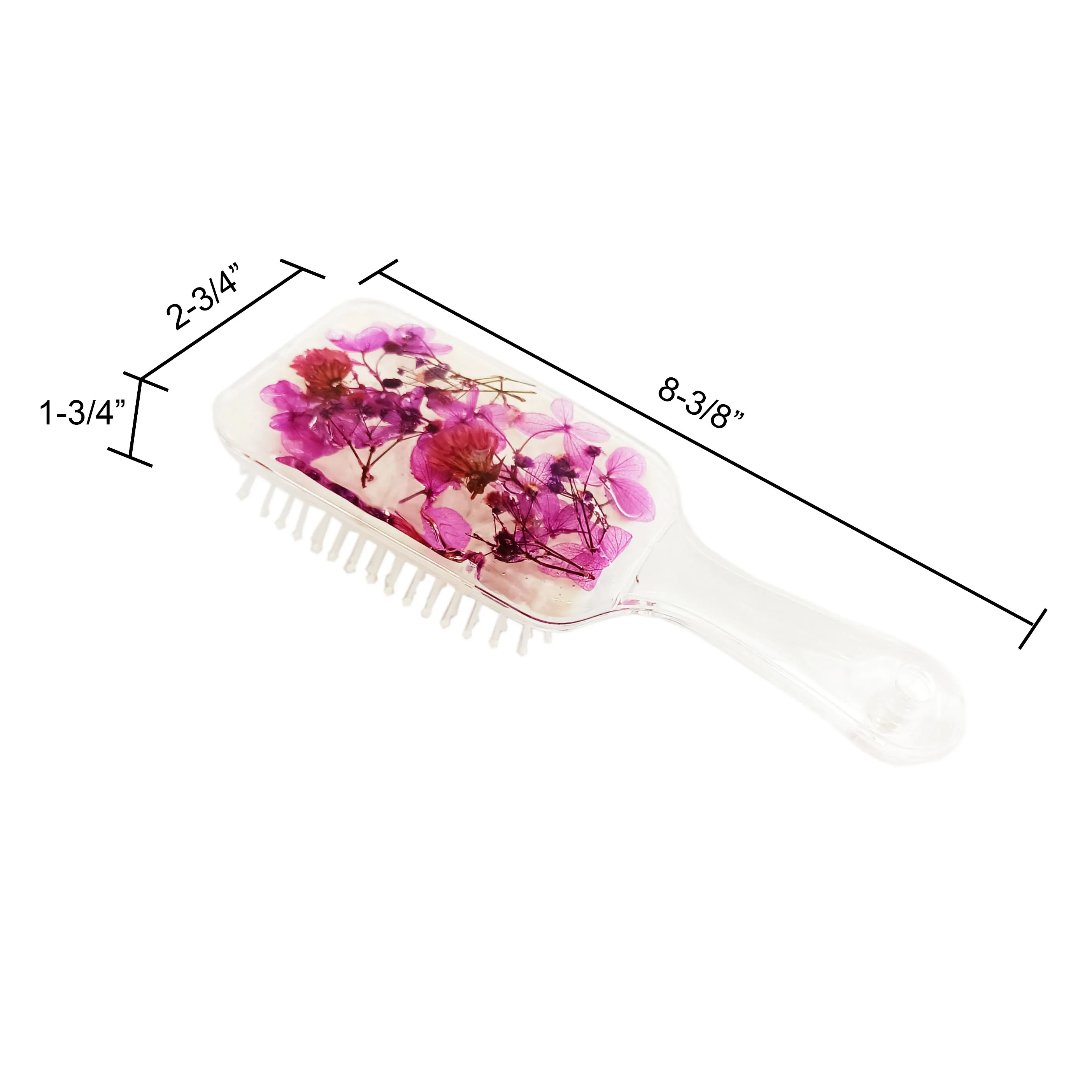Massage Relax Natural Purple Flowers Stylish Air Cushion Magic Salon Square Acrylic Hair Brush for Home Decoration