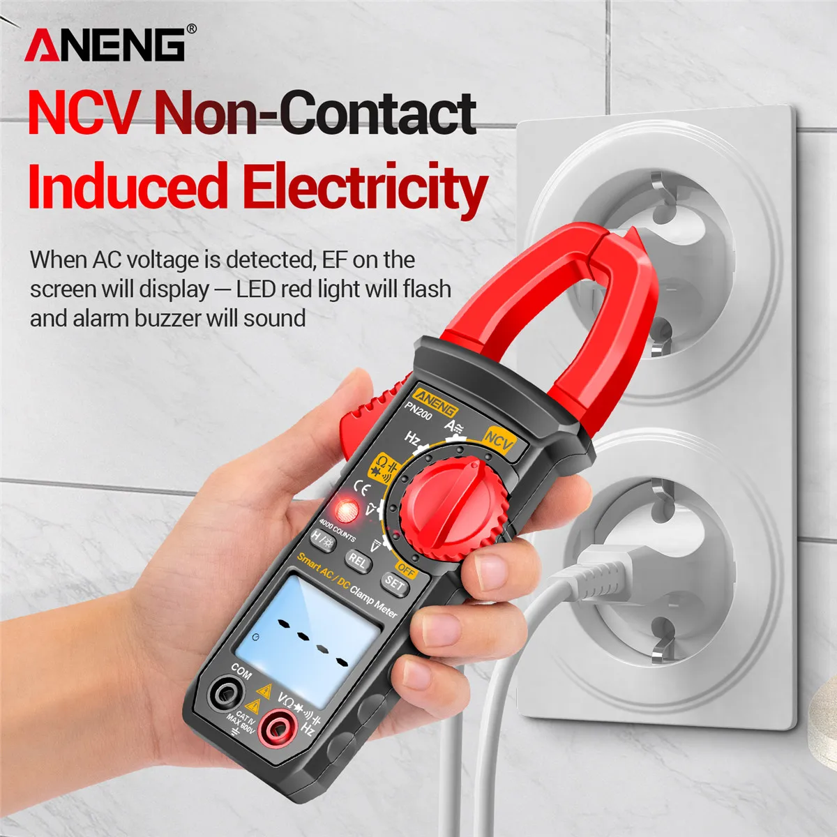 ANENG PN200 Цифровые токоизмерительные клещи DC/AC 600A ток 4000 отсчетов мультиметр переменного тока Амперметр тестер напряжения автомобиля Гц постоянной ёмкости универсальный конденсатор
