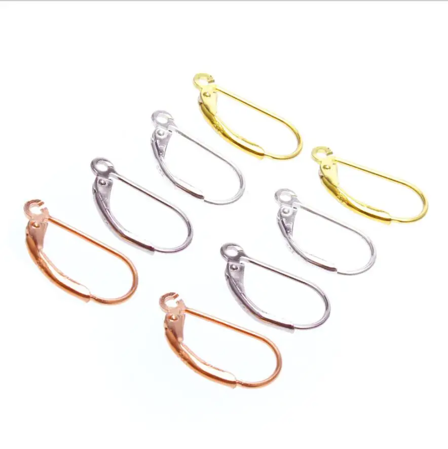 rose gold nickel free D 16mm drop pure 925 pure french clip sterling silver diy lever back clip earring findings