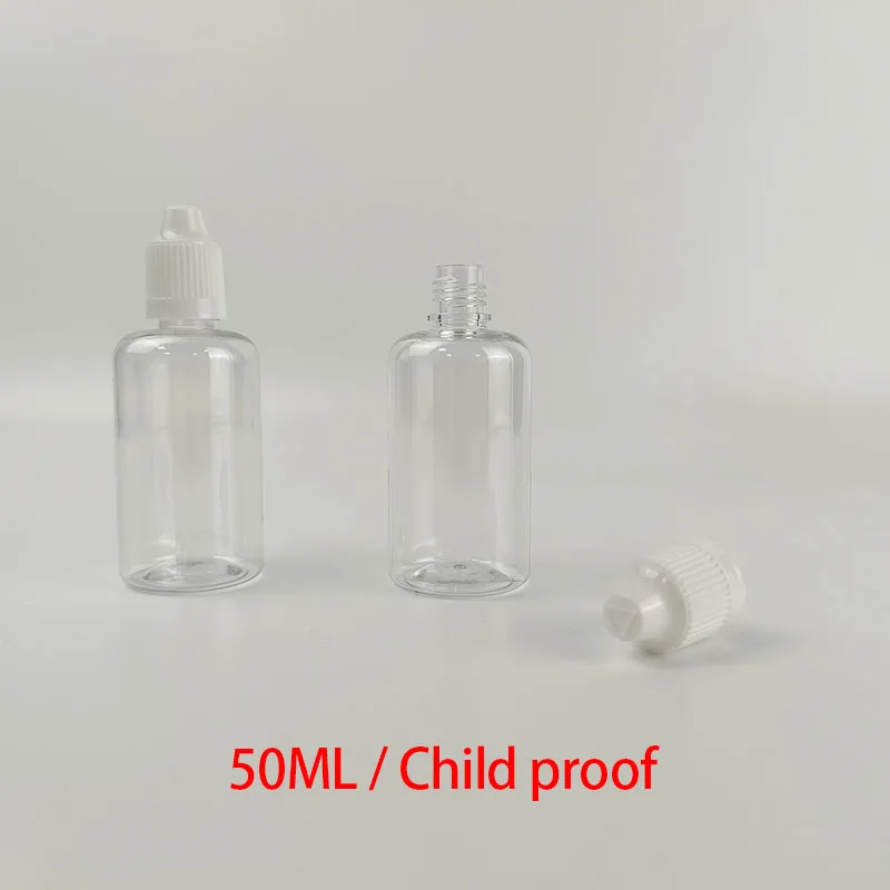 Wholesale Recyclable 10 20 30 50 ml PET Squeeze Dropper Bottle With Child proof Cap Plastic Oil Bottle