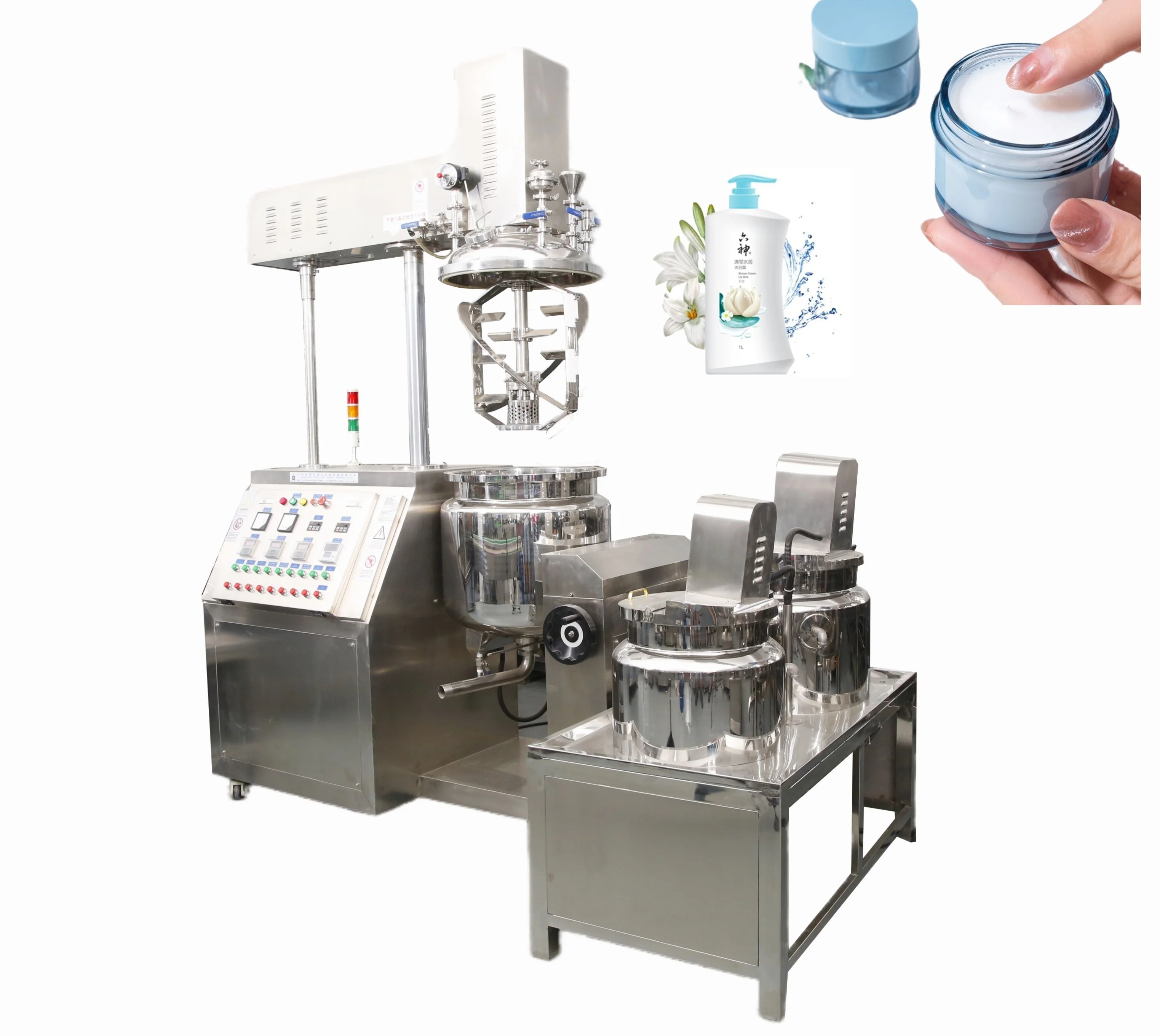 Vacuum homogenizer mixer high shear with tank machines for the manufacture of cosmetics homogenizer mixer