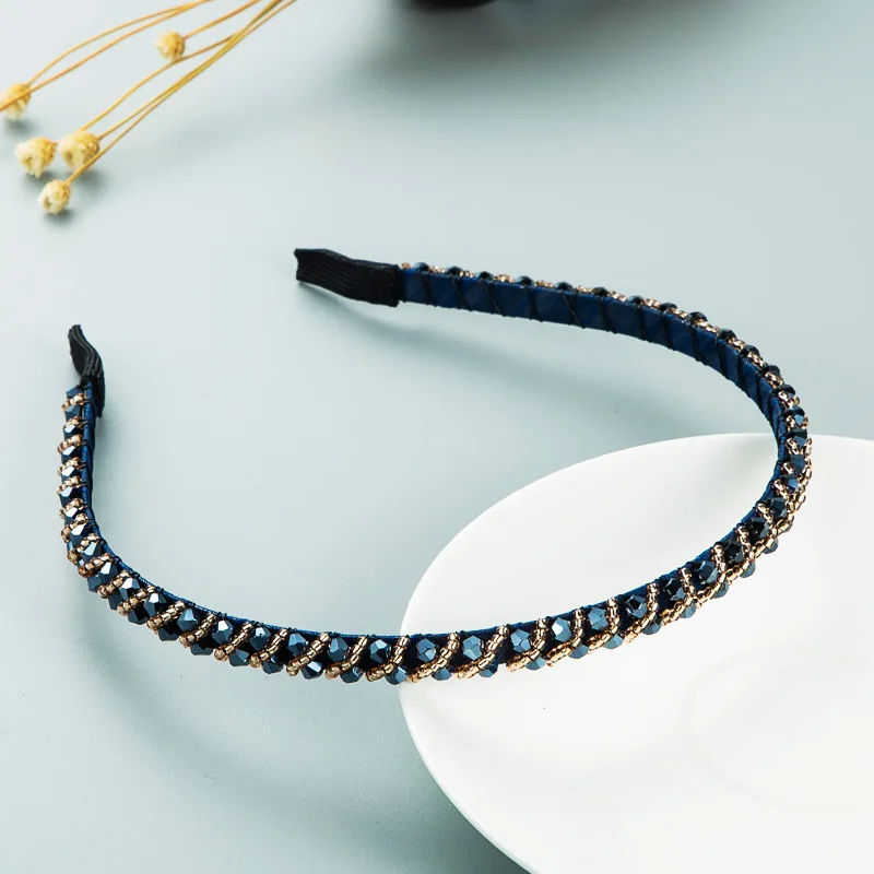 Простые повязки на голову с бусинами для женщин, головной убор для вечеринки, повязка для волос, аксессуары