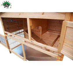 Factory design direct sales wooden pet rabbit house 2 story rabbit hutches pet house for sale