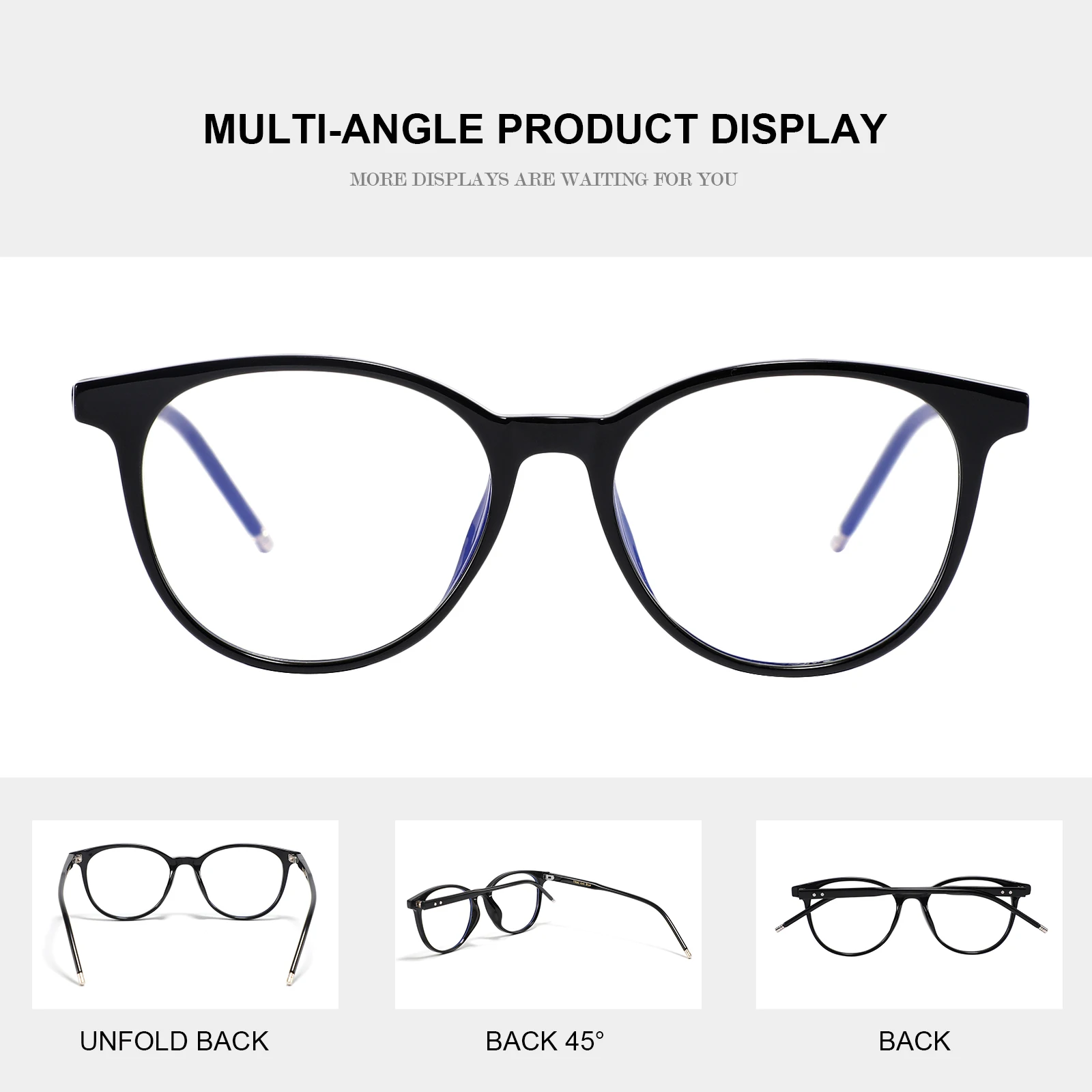Tr90 Anti Blue To Block Light Computer Glasses Mobile Phone Bluelight Blocking Protection Round Eyeglasses