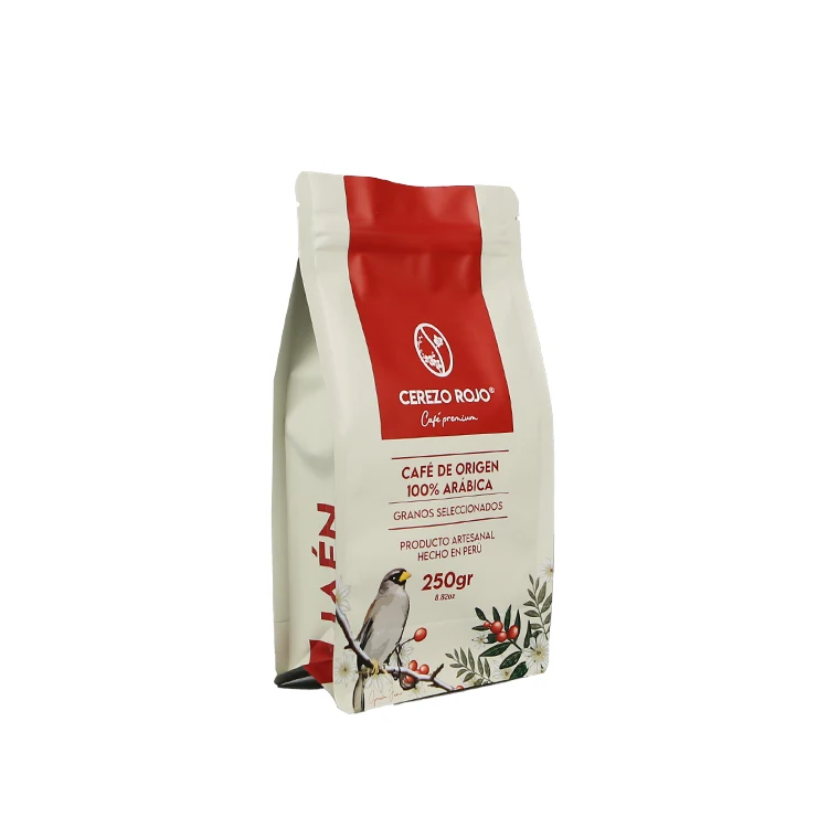 Eco Friendly Personal Design Logo Recyclable 250g 350g 500g 1000g Custom Color Eight-Sided Sealed Coffee Bag Package