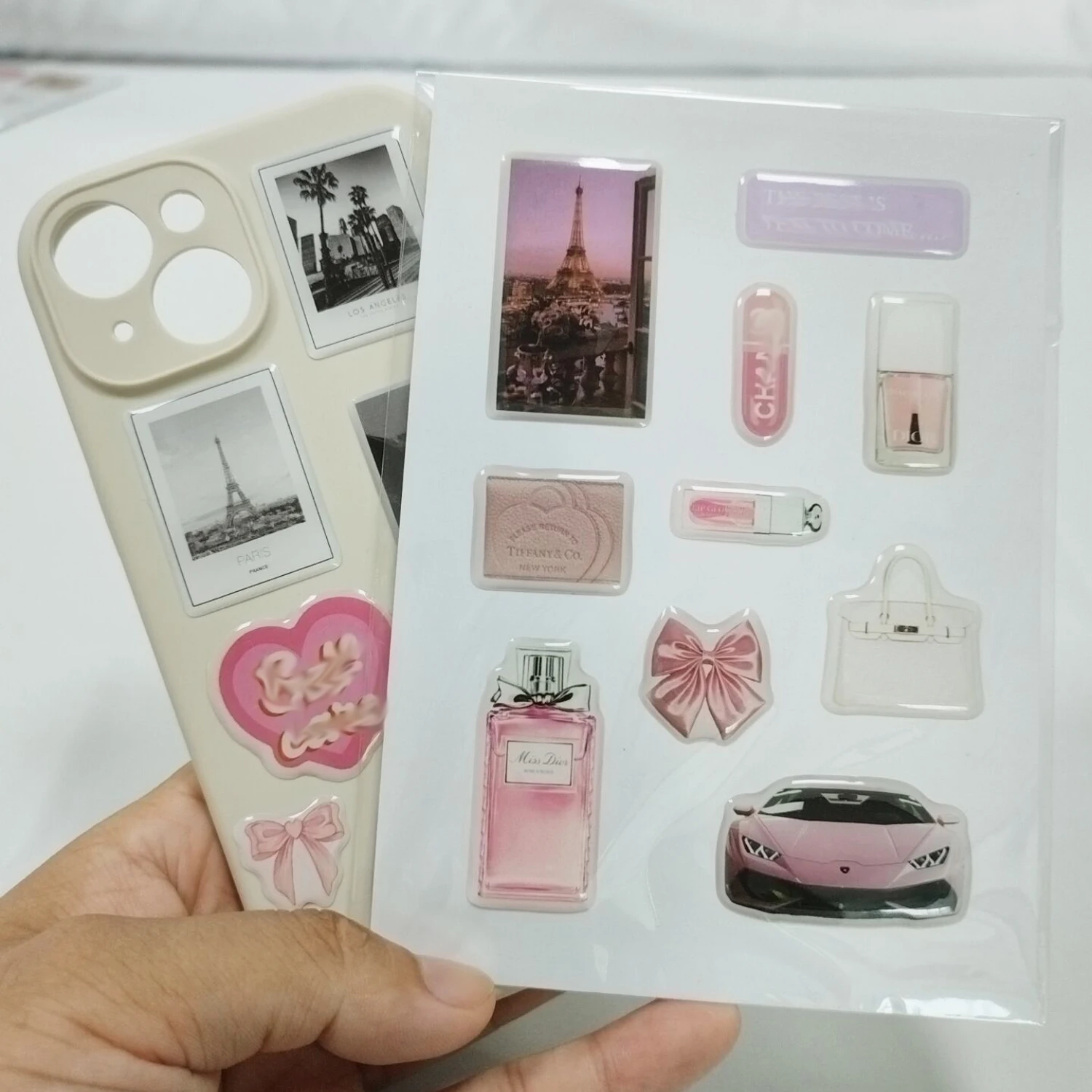 Wholesale Mobile Phone Case 3d Sticker Printing Custom A6  Epoxy Domed 3D Stickers Sheets With Strong Adhesive