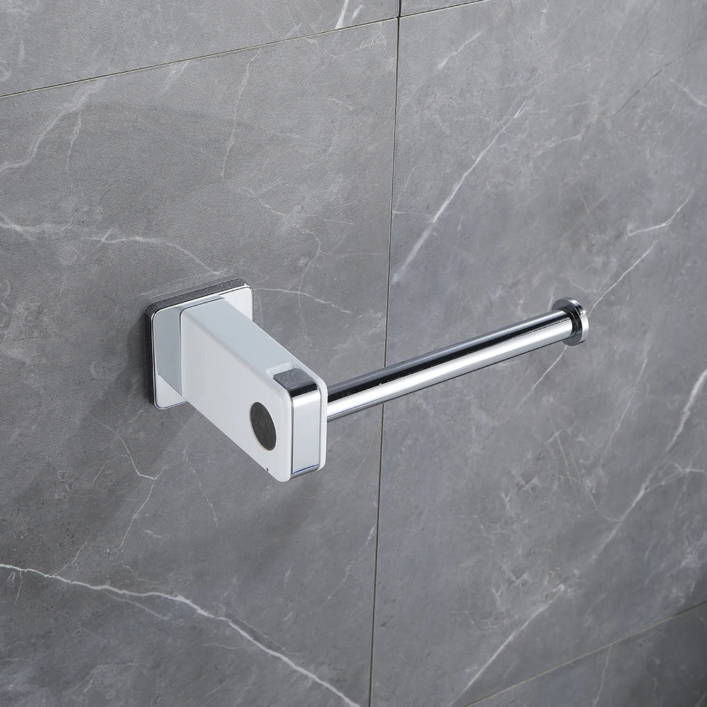 Toilet Roll Holder No Drilling SUS304 Stainless Steel Wall Mount Toilet Paper Holder Dispenser with Hidden Hook For Bathroom